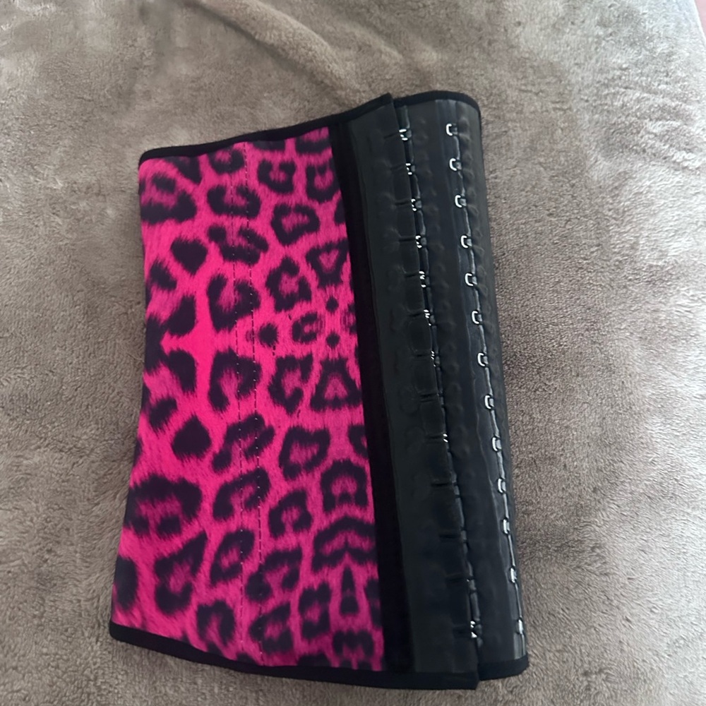 Pink animal print corset